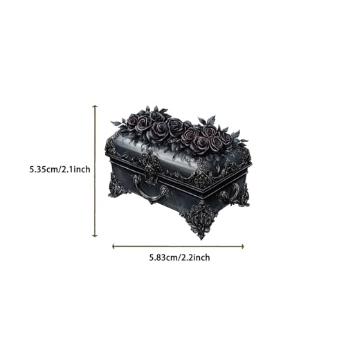 50Pcs Dark Aesthetic Transparent PET Stickers Black Rose Stickers Goth Style Scrapbook Supplies Water Bottle Waterproof Sticker for Bullet Journal Laptop Skateboard Computer Guitar Sticker (DR-PET) - color: Dr-pet