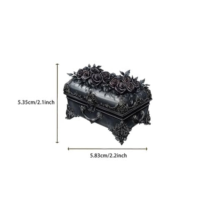 50Pcs Dark Aesthetic Transparent PET Stickers Black Rose Stickers Goth Style Scrapbook Supplies Water Bottle Waterproof Sticker for Bullet Journal Laptop Skateboard Computer Guitar Sticker (DR-PET) - color: Dr-pet