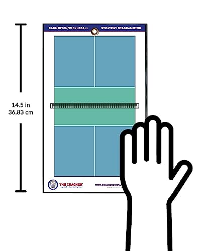 Premium Dry Erase Magnetic Badminton or Pickleball Coaching Coach Board Clipboard - Made in The USA - Double-Sided - Training Aids Equipment Gear - style: 4 Ceramic Player Magnets