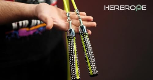 HEREROPE 1/4LB Weighted Jump Rope for Speed, Cardio, Boxing & Workout, Skipping Rope with Ball-bearing, Comfortable & Ergonomic Grip, Tangle Free Cable, Jump Ropes for Men Women Fitness - size: XL-9'6" (User Height 6'0"+ )