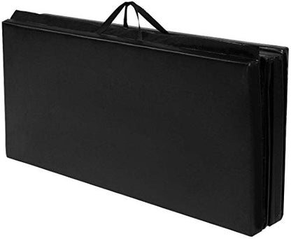 GOFLAME Gymnastics Mat Folding 4'x10'x2, Thick Exercise Mat with Carrying Handles, Gym Fitness Aerobics Mat for Yoga, Tumbling, Gymnastics, Martial Arts, Black