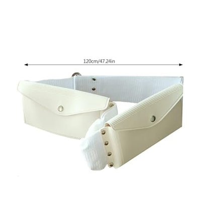 Adjustable Ihram Umrah Waist Belt with Front Pockets Pack Ihram Unisex Studded Belt for Women