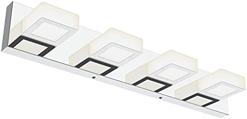 Ralbay Chrome Vanity Lights for Bathroom Adjustable Acrylic Chrome Modern LED Bathroom Vanity Lights Over Mirror (Natural White Light) - color: Chrome-Natural light, size: 26 inch