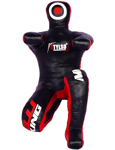 Grappling Dummy, Black Fabric Training Equipment for BJJ, Judo, Karate, Wrestling, Un-Filled Practice Dummy, Model WDM-2025, for Adults and Youth - color: Black Charcoal