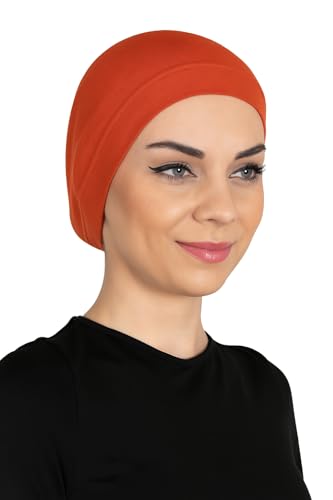 Chemo Headwear for Women - Bamboo Cotton Hats for Women - Head Scarf for Women's Hair - Sleep caps - Beanie Hijab Bonnet - color: Orange