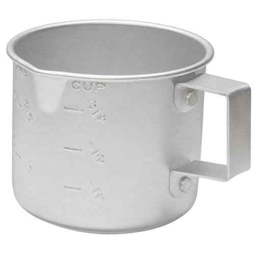 Better Houseware Measuring Cup, 8 oz Metal Measuring Cup with Handle and Pour Lip for liquid with Easy-Read Markings for Cooking and Baking, Kitchen Essential Aluminium - color: Silver