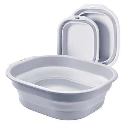 2 Pack Collapsible Wash Basin Set, Foldable Dish Tub, Small Medium Portable Sink for Kitchen, Camping, RV, Baby Bottles, Laundry, Plastic Washbasin -Gray - color: Gray