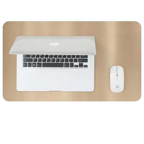 Leather Desk Mat - Small Non-Slip PU Desk Pad for Office and Home - Desk Organization and Accessories - Ideal for Large Mouse Pad and Small Desk Mats on Top of Desks (Champagne Gold,23.6"x 13.8") - color: Champagne Gold, size: 23.6" x 13.8"