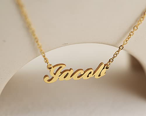 Name Necklace Personalized Engraved Name Pendant for Womens Friends - style: Julia - Gold