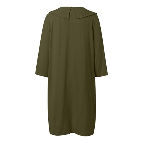 Muslim Dresses for Women Long Sleeve One-Piece Islamic Prayer Dress O Neck Casual Flowy Maxi Dress Dress - color: Green, size: X-Large