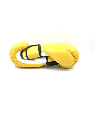Boxing Gloves Yellow Kickboxing, Grappling, Fighting, Muay Thai Training Boxing Bag Gloves, Punch Bags and Focus Pads Punching Plain-Blank Vinyl Gloves No Logo - size: 10oz