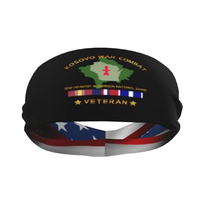 War Combat Veteran 32nd Infantry Wisconsin National Guard Sports Sweatband Headband, Moisture Wicking, Non-Slip, for Running, Workout81