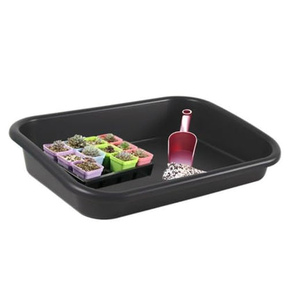 Garden Tidy Tray, Multifunctional One Piece Potting Tray for Seeding, Mixing, Growing and Storage, Succulent and Cactus Soil Potting Mix 23"x16.4"x4.3" (Black) - color: Black