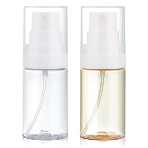 Small Spray Bottles Travel Size 2 Pack 1.35oz Mini Plastic Sprayer - color: clear+orange