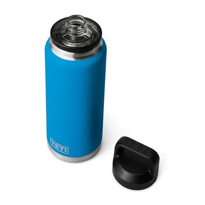YETI Rambler 36 oz Bottle, Vacuum Insulated, Leakproof, Stainless Steel with Chug Cap - color: Big Wave Blue