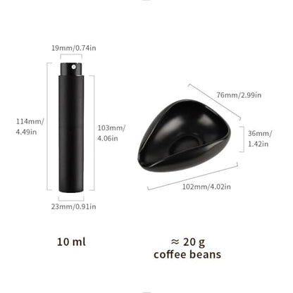 watchget Coffee Bean Dosing Cup & RDT Spray Bottle Kit, Black | 10ml Static Reducing Sprayer; Ceramic Single Dose Tray for Coffee & Tea;Espresso Brewing Accessory for Home & Espresso Bars - color: Black