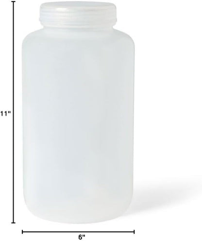 United Scientific® Unistore™ - Sample Container with Lid - Laboratory Grade Polypropylene Wide Mouth Reagent Bottle - 135oz Container with Lid (4000ml), Plastic Bottles with Lids, Pack of 1 | 135 oz Reagent Bottle, Autoclavable to 121°C, BPA-Free Polyprop