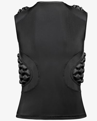 Youth Padded Compression Shirt Vest Rib Chest Protector Football Baseball - color: Black-white, size: Small