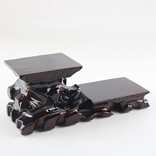 GOLDY&WENDY Rectangular Oriental Handmade Rosewood Pedestal Base | Vase Teapot Buddha Statue Ornament Display Stand Pedestal, Traditional Craft Display Base