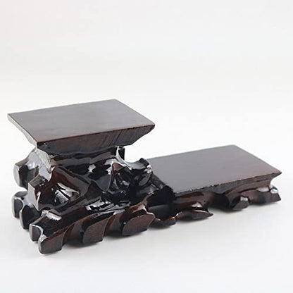GOLDY&WENDY Rectangular Oriental Handmade Rosewood Pedestal Base | Vase Teapot Buddha Statue Ornament Display Stand Pedestal, Traditional Craft Display Base
