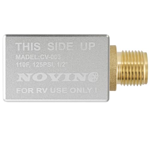 RV Vacuum Breaker Check Valve,Brass Camper RV Black Tank Flush Check Valve | Replace Leak RV Vacuum Breaker on Black Tank System,Reduce Noise&Wet Floor,Prevent Backflow,Improve Freshwater 571-VAC-CHK-A - color: Brass