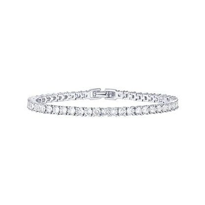 PAVOI 14K Gold Plated 3mm Cubic Zirconia Classic Tennis Bracelet | Gold Bracelets for Women - color: White Gold, size: 7.5 Inches