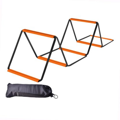 Qianly Agility Ladder, Speed Ladder, Foldable Portable Football Footwork Ladder, Agility Training Equipment for Workout, 6 Grids with Bag