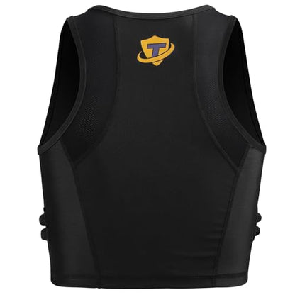 TUOY Women Padded Compression Vest, Impact Vest for Women, Chest Breast Rib Protection Vest for Sports, Karate, Football, Basketball - size: Small, style: Impact Padded Zipper Vest