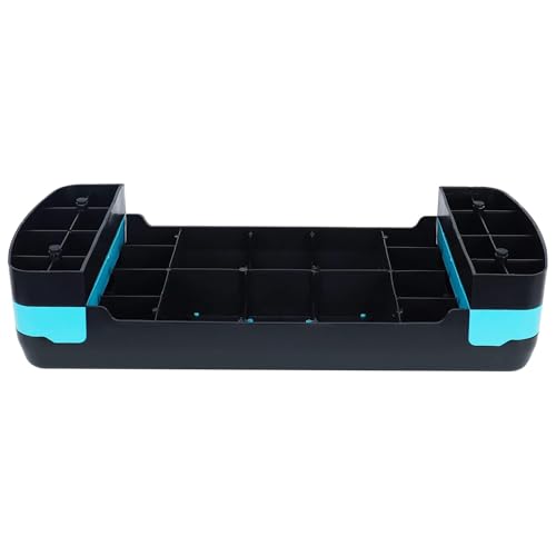 Fitvids Aerobic Step Platform Trainer with Adjustable 2-Level Risers, 400 Pound Weight Capacity – Non-Slip Exercise Stepper - color: Black/Blue