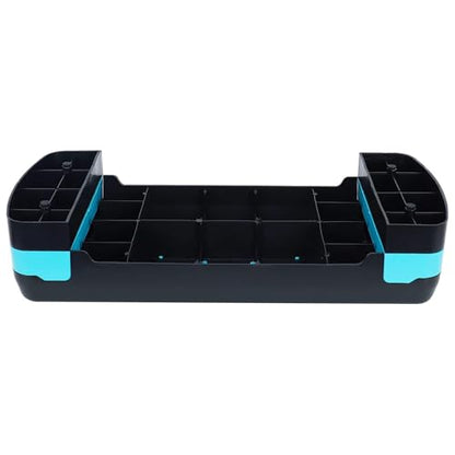 Fitvids Aerobic Step Platform Trainer with Adjustable 2-Level Risers, 400 Pound Weight Capacity – Non-Slip Exercise Stepper - color: Black/Blue