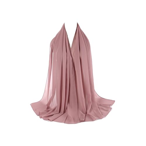 Premium Chiffon Hijab Head Scarf Shawl Wrap for Muslim Women Lightweight - color: Light Pink