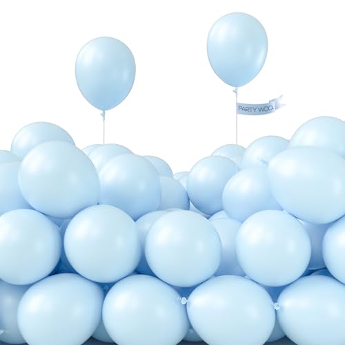 PartyWoo Baby Blue Balloons 50pcs 5 Inch Small Mini Light Pastel Sky Aqua Blue Balloons for Graduation Baby Shower Gender Reveal Weddings Easter Birthday Bachelorette Party Decorations Blue-Q13 - color: Blue-q13, size: 5 inch
