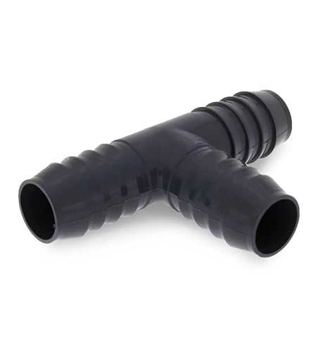 1 PVC Barb Fitting - SCH 40 Barbed Hose Tee for Tubing & Water Line - size: Gray 1 PVC Tee