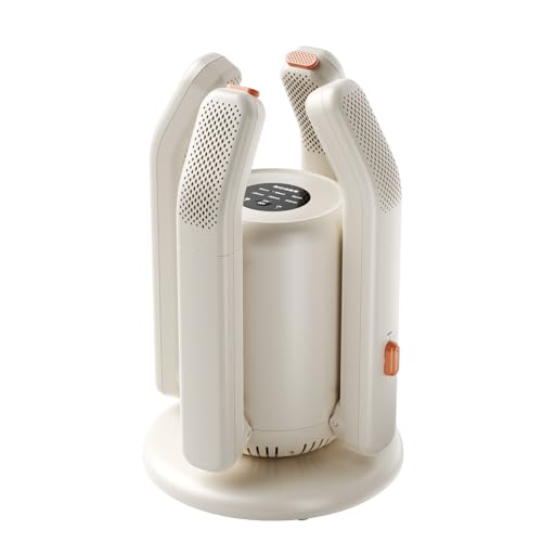Boot Dryer, Shoe Dryer for Work Boots and Gloves, 4 Tubes with 6 Timers, Rose Salt Remove Odor, Quiet Portable Shoe Dehumidifier, Suitable for Ski Boots, Shoes, Gloves, Socks & Hats, SH03