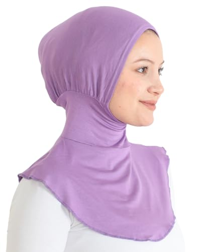Prien Sport Hijab For Women, Muslim Head Scarf, Flexible Turban Girls, Chic Islamic Wear For Gym, Neck Collar Bonnet Viscose - color: Lilac