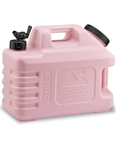 UPWOIGH 3.5 Gallon Camping Water Jug with Spigot, Blush Pink, 1 Pack | BPA-Free HDPE, Dual Cap Openings, Built-In Handles, Leak-Resistant Design, Portable Storage for Travel and Emergencies - color: Blush Pink