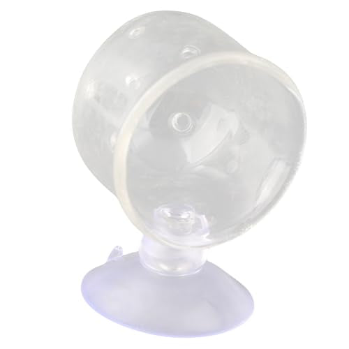 Aquarium Feeding Cup Fish Feeder Glass Acrylic Suction Cup Container for Freshwater Saltwater Tanks with Premium Suction Red Live Food Feeder (Glass Perforated (Suitable for nematodes)) - size: Glass perforated cup (suitable for nematodes)