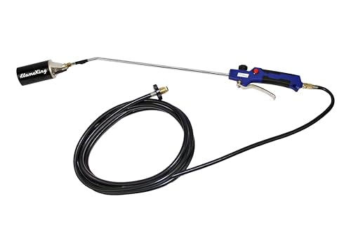 Flame King Propane Torch Kit Heavy Duty Weed Burner, 340,000 BTU with Battery Operated Igniter (Self Igniting), with 10-Ft Hose Regulator Assembly - size: NEW! 340K-Battery Operated Igniter