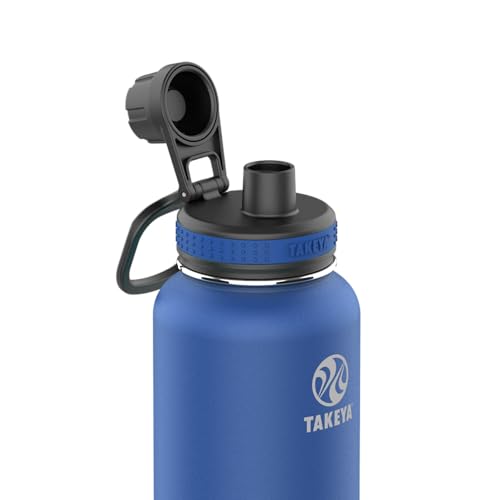 Takeya Originals 32 oz Vacuum Insulated Stainless Steel Water Bottle with Spout Lid, Navy (Pack of 4) - color: Navy, size: 32 Ounces (Pack of 4)