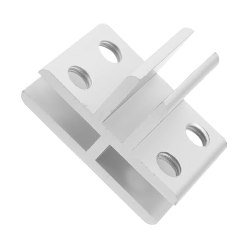 HOMSFOU Aluminum Alloy Glass Clamp Bracket for 5-8mm Shelves, Aquarium and Terrarium Screen Cover Clips, Silver T-Shaped Connector for Glass Shelf Support and Fixing