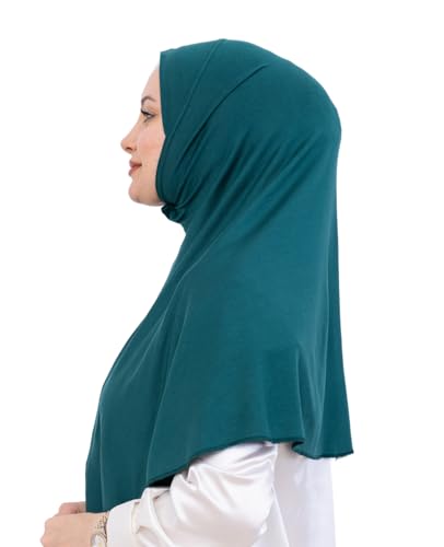 Prien Ready Hijab For Women, One Piece Muslim Instant Turban, Easy To Wear Long Head Scarf, Turkish Islamic Clothes For Abaya - color: Emerald