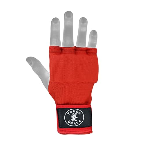 Boxing Gel Hand Wraps Quick Wraps – Padded Inner Gloves for Boxing, Muay Thai, Kickboxing & MMA Training - color: Red, size: Large