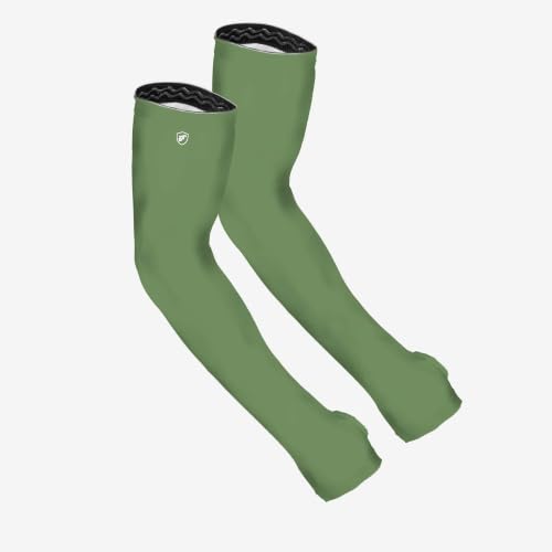 FARMER'S DEFENSE Gardening Arm Sleeves|UV Cooling Protective Sleeve Women & Men|Anti-Scratch Cover Sun UPF Outdoor Protection - Forest Green - XS - color: Forest Green, size: X-Small