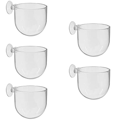 Uenhoy 5 Pcs Plastic Aquatic Plant Pots, Aquarium Plant Pots with Suction Cups, Acrylic Aquarium Planter, Red Shrimp Live Plant Fish Tank Holder - size: 5 Pcs