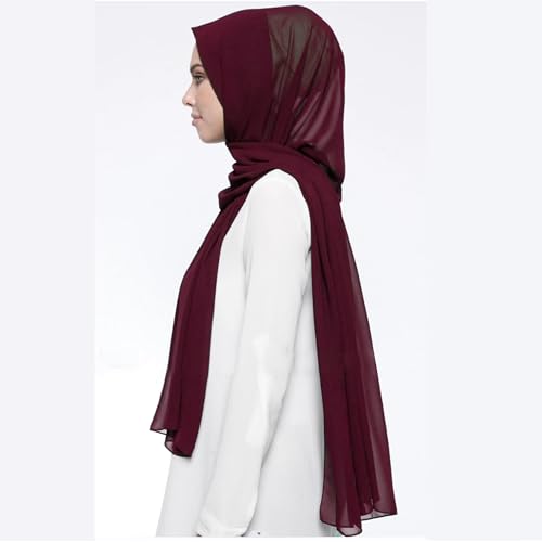 Chiffon Shawls and Wraps - Lightweight Scarve for Women Evening Dresses Wedding Bridal Formal Party - color: F-burgundy