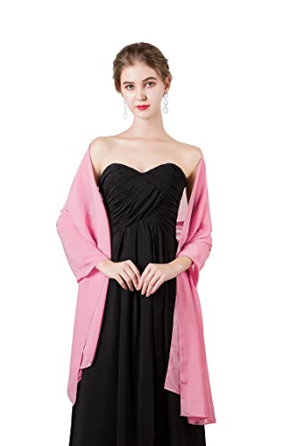 Shawl and Wrap for Evening Dresses Wedding Sheer Scarfs Women Scarve - color: Peach Pink, size: 72''×18''