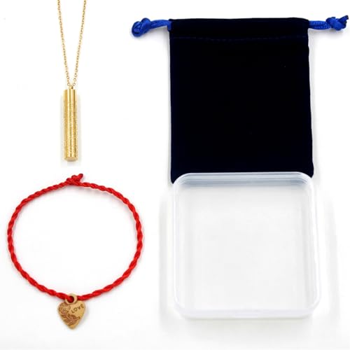 Islamic Necklace | Quran Verse Necklaces | Stainless Steel Cylinder Pendant 17"+2" Extended | Elegant Arabic Jewelry for Men And Women YA5082 - color: gold