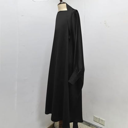 Lmdudan Girls Muslim Dress Hood Long Sleeve Prayer Dresses Robe Dubai Abaya 2026 Ramadan Kaftan Dress Kids 6-13 Years - color: Black, size: 6-7 Years