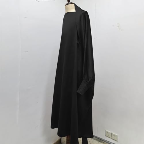Lmdudan Girls Muslim Dress Hood Long Sleeve Prayer Dresses Robe Dubai Abaya 2026 Ramadan Kaftan Dress Kids 6-13 Years - color: Black, size: 10-11 Years