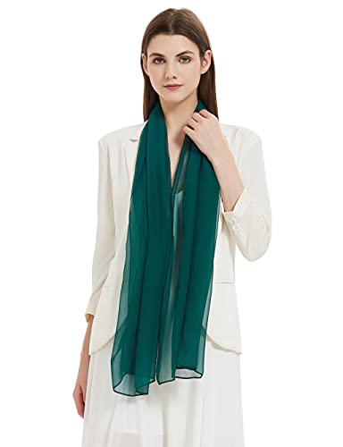 PANTONIGHT Long Chiffon Sheer Scarf For womens - color: 712 Green